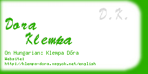 dora klempa business card